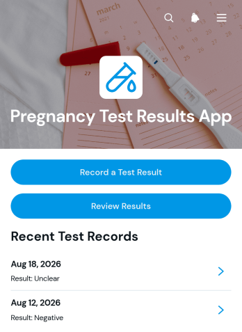 Pregnancy Test Results App Template
