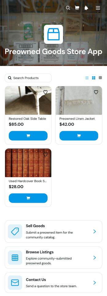 Preowned Goods Store App Template