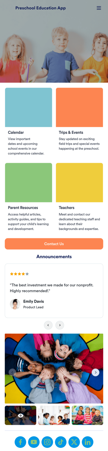 Preschool Education App Template