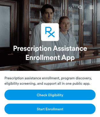 Prescription Assistance Enrollment App Template