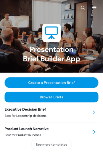 Presentation Brief Builder App Template