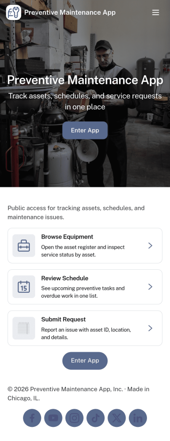Preventive Maintenance App Template