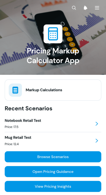 Pricing Markup Calculator App Template