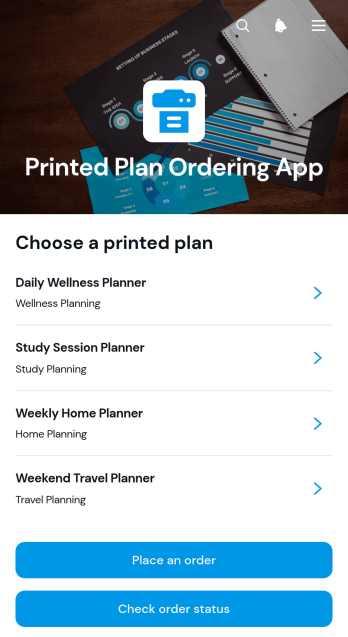 Printed Plan Ordering App Template