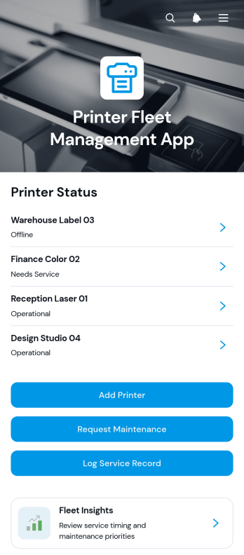 Printer Fleet Management App Template