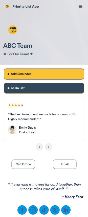Priority List App Template