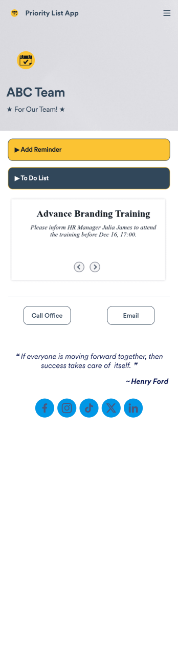 Priority List App Template