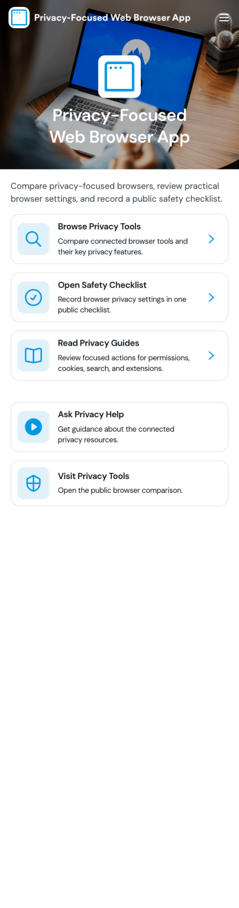 Privacy-Focused Web Browser App Template