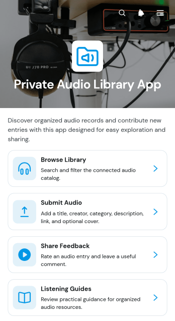 Private Audio Library App Template