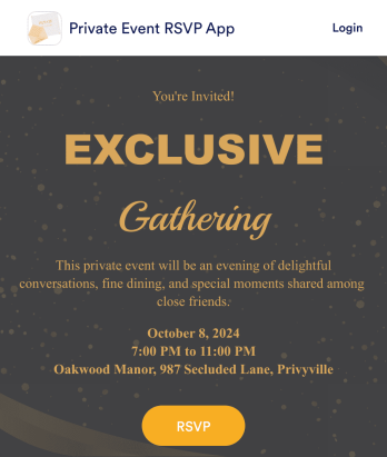 Private Event RSVP App Template