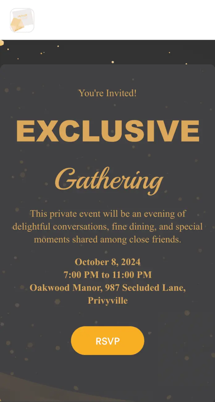 Private Event RSVP App