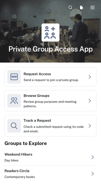 Private Group Access App Template