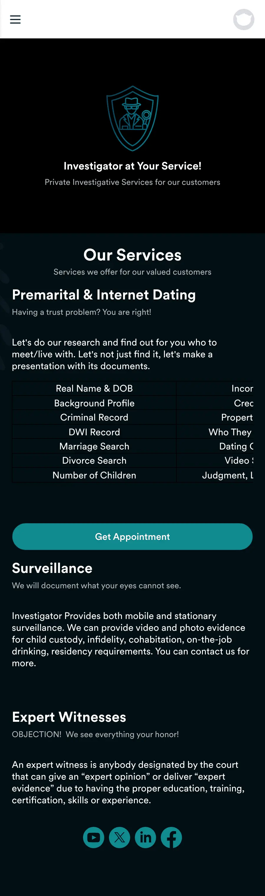 Private Investigator App Template Jotform