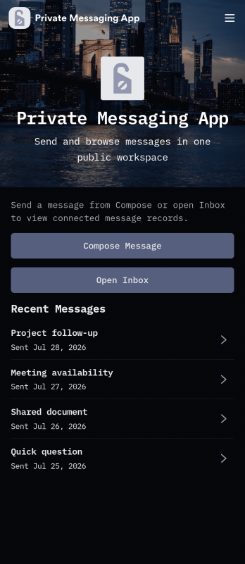 Private Messaging App Template