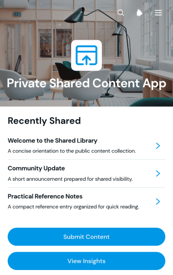 Private Shared Content App Template