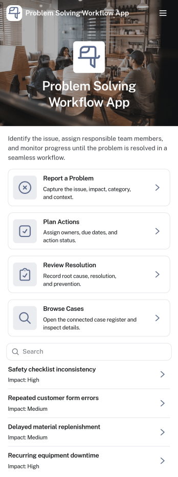 Problem Solving Workflow App Template