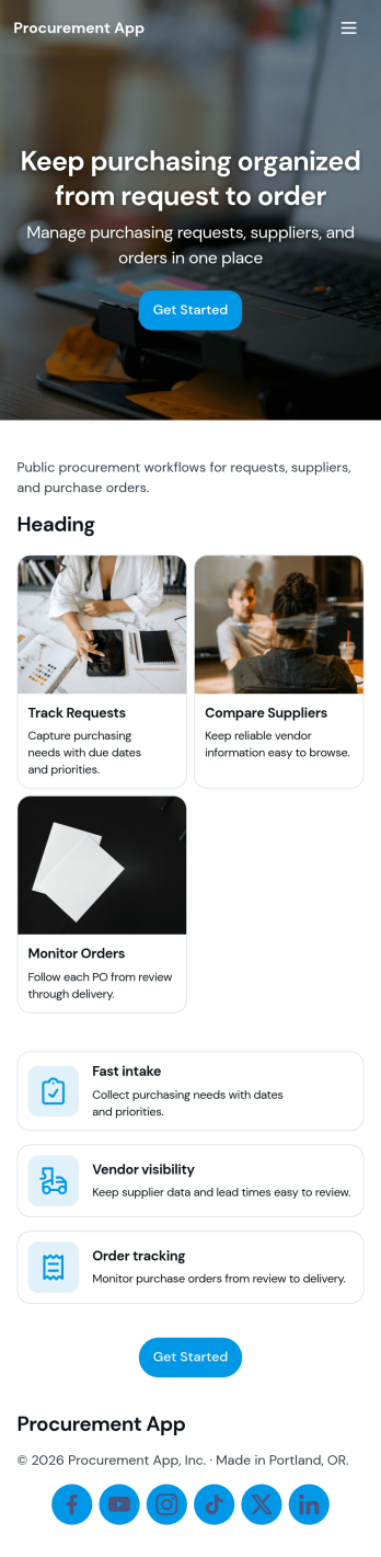 Procurement App Template