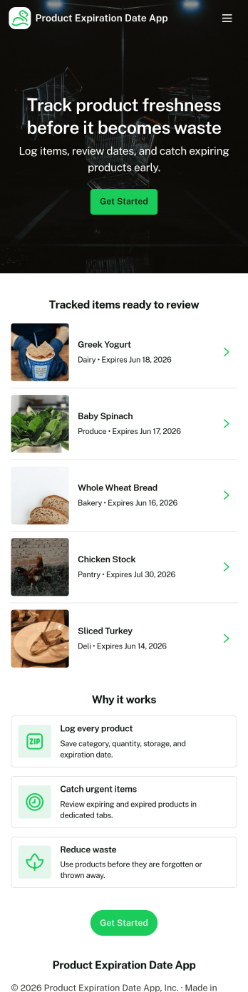 Product Expiration Date App Template