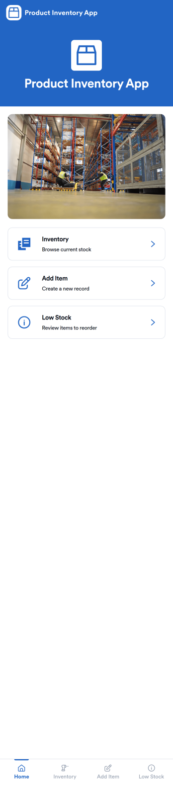 Product Inventory App Template