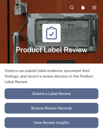 Product Label Review App Template