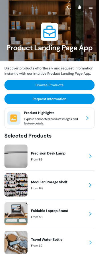 Product Landing Page App Template