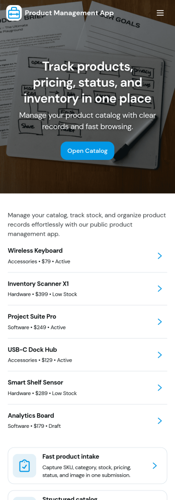 Product Management App Template