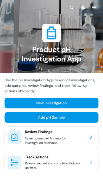 Product pH Investigation App Template