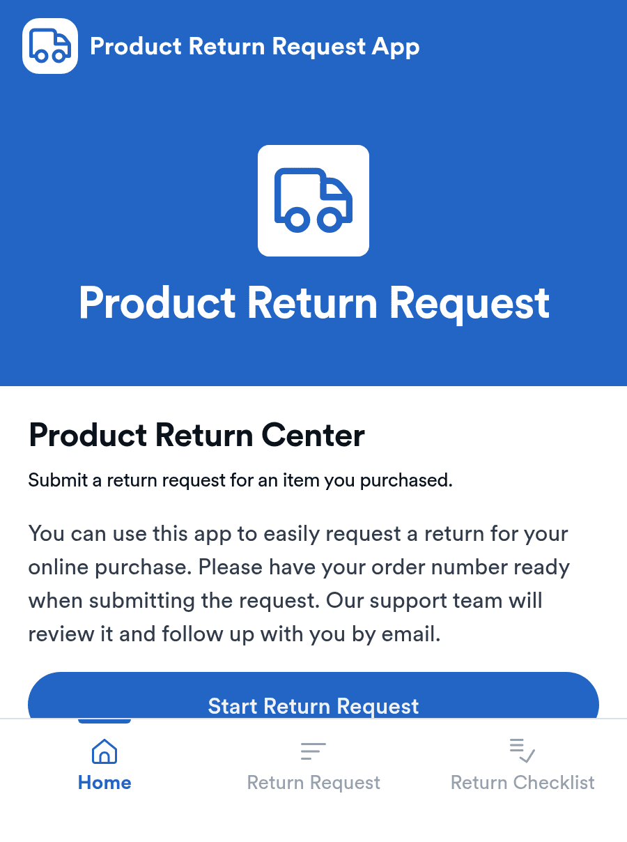 Product Rework Request Product Return Request App Template | Jotform