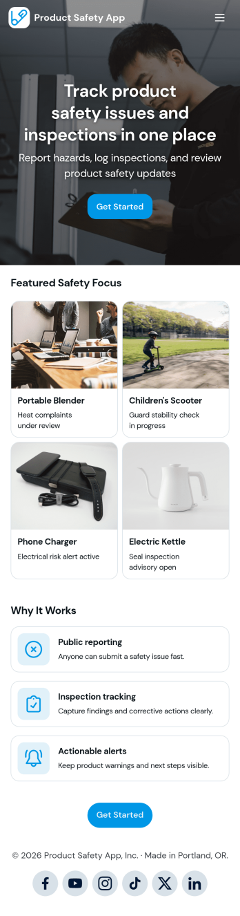 Product Safety App Template