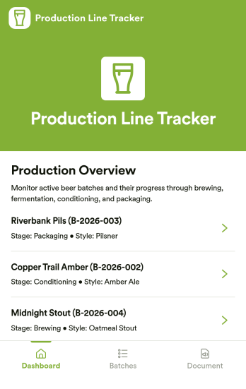 Production Line Tracker App Template
