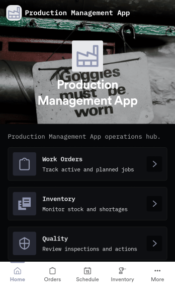 Production Management App Template