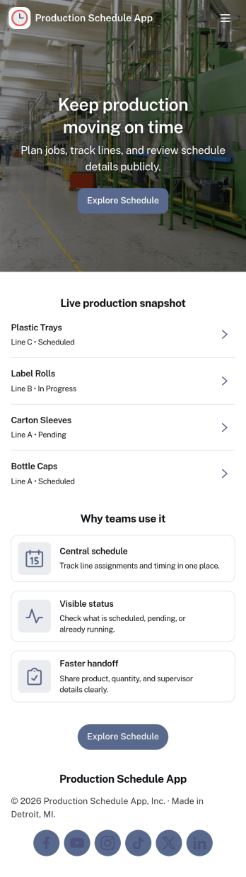 Production Schedule App Template