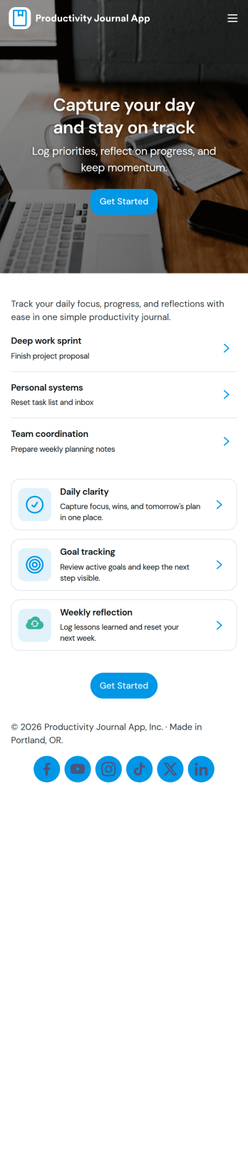 Productivity Journal App Template