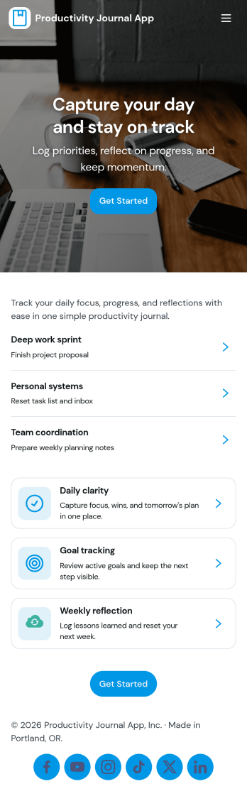 Productivity Journal App Template