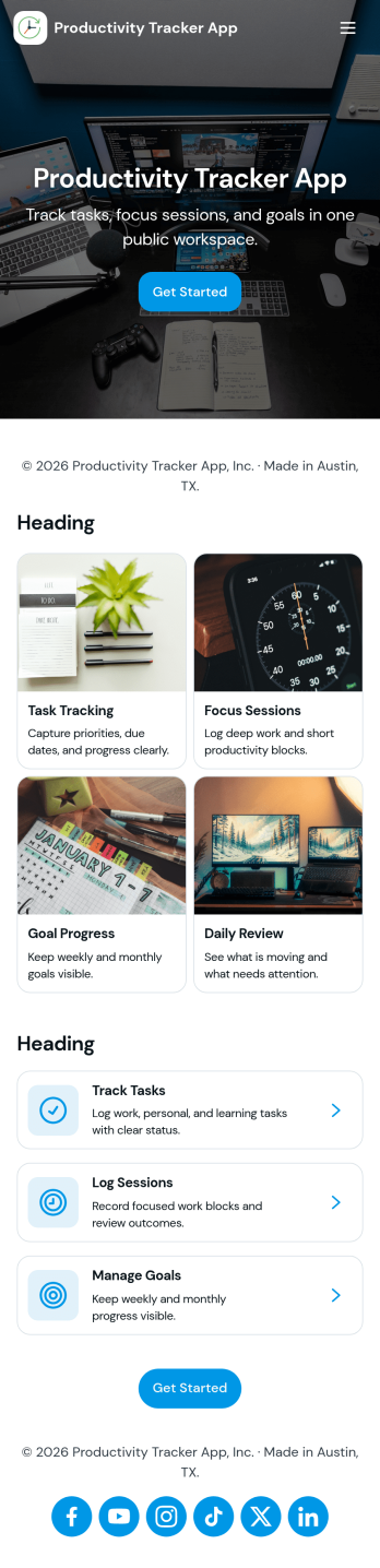 Productivity Tracker App Template
