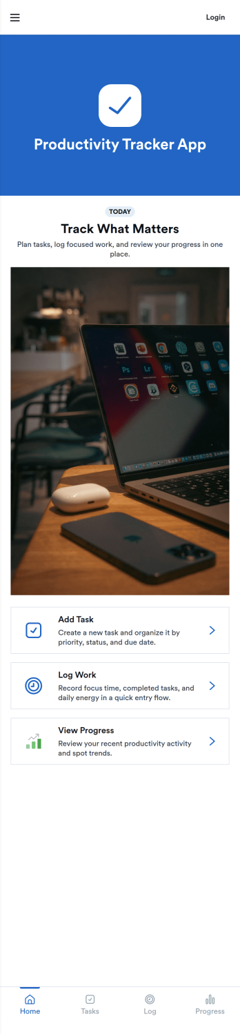 Productivity Tracker App Template