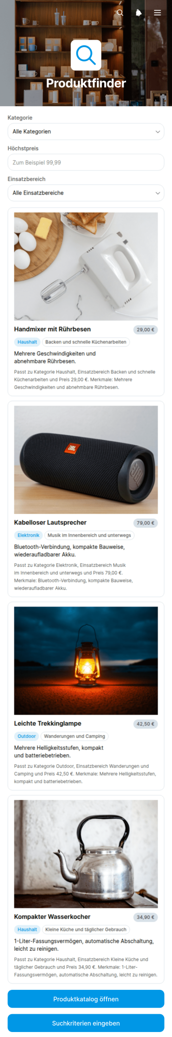 Produktfinder-App