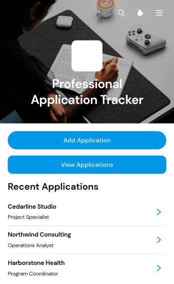 Professional Application Tracker App Template