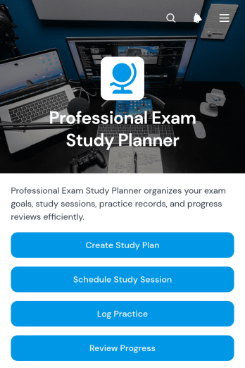 Professional Exam Study Planner App Template