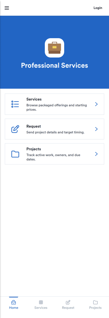 Professional Services App Template