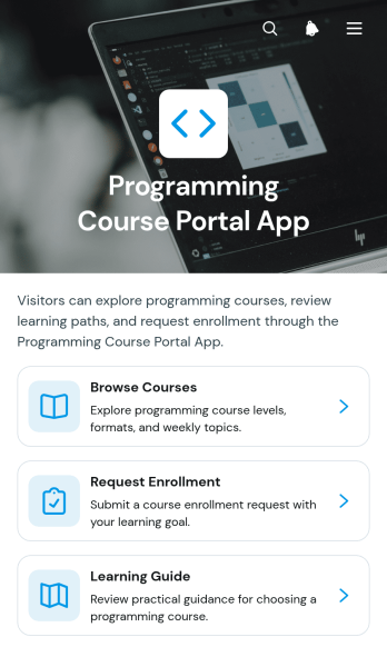 Programming Course Portal App Template