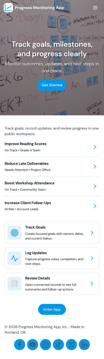 Progress Monitoring App Template
