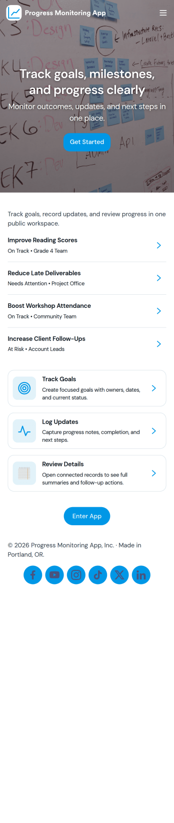 Progress Monitoring App Template