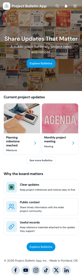 Project Bulletin App Template