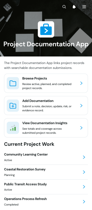 Project Documentation App Template