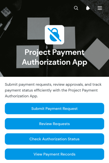 Project Payment Authorization App Template