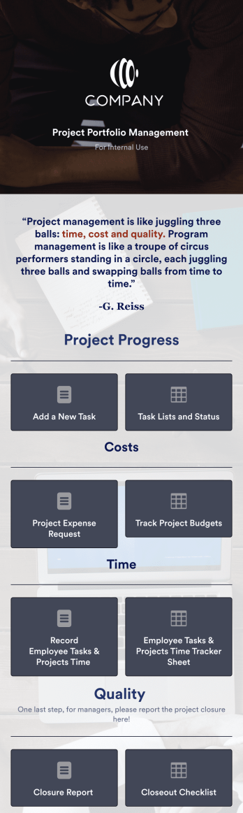Project Portfolio Management App Template
