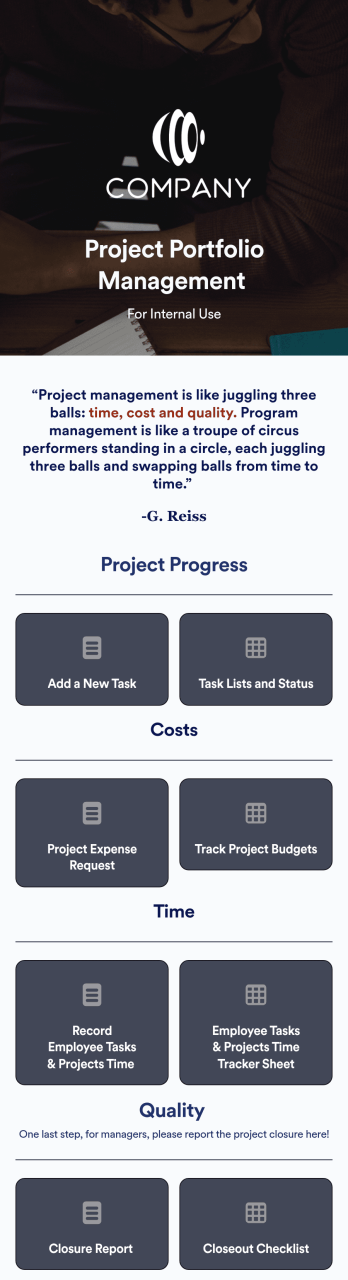 Project Portfolio Management App Template