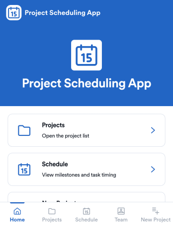 Project Scheduling App Template