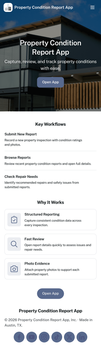 Property Condition Report App Template